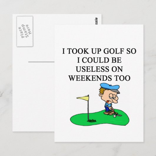 GOLF Golfer Witz Postkarte (Vorne/Hinten)