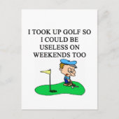 GOLF Golfer Witz Postkarte (Vorderseite)