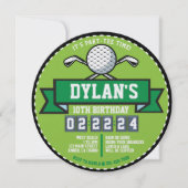 GOLF GOLFGAME Sports Kindergeburtstag Party Runde Einladung (Vorderseite)