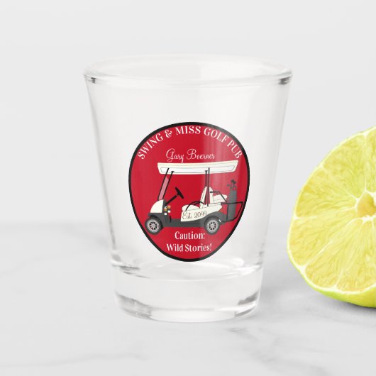 Golf Golfing Cart Shot Glass Trinkbehälter Schnapsglas (Vorderseite)