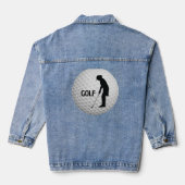 Golf Golfing Design Denim Jacket Jeansjacke (Rückseite)