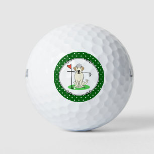 Golf Golfing Gelbe Labrador Labrador Retriever Dog Golfball