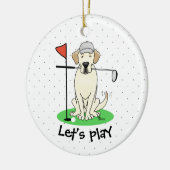 Golf Golfing Gelbe Labrador Labrador Retriever Dog Keramik Ornament (Links)