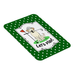 Golf Golfing Gelbe Labrador Labrador Retriever Dog Magnet