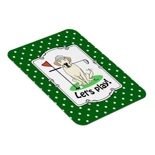 Golf Golfing Gelbe Labrador Labrador Retriever Dog Magnet (Rechte Seite)