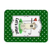 Golf Golfing Gelbe Labrador Labrador Retriever Dog Magnet (Horizontal)