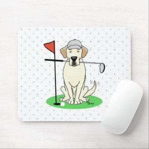 Golf Golfing Gelbe Labrador Labrador Retriever Dog Mousepad