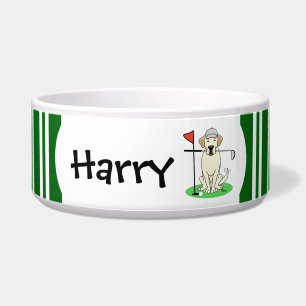 Golf Golfing Gelbe Labrador Labrador Retriever Dog Napf