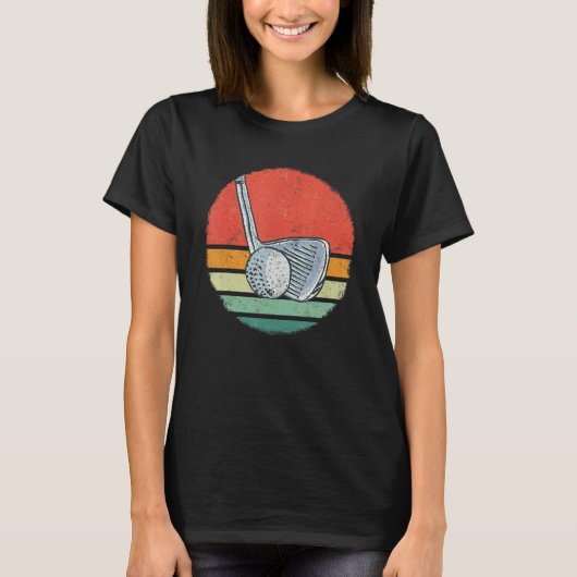 Golf Golfing Golfer Pitch Par Retro Sunset T-Shirt (Vorderseite)
