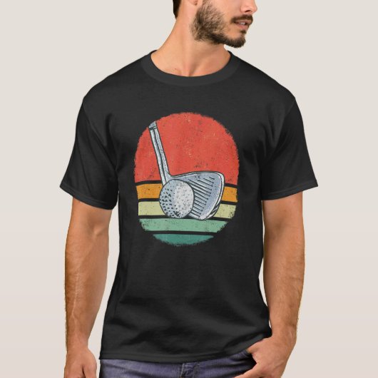Golf Golfing Golfer Pitch Par Retro Sunset T-Shirt (Vorderseite)