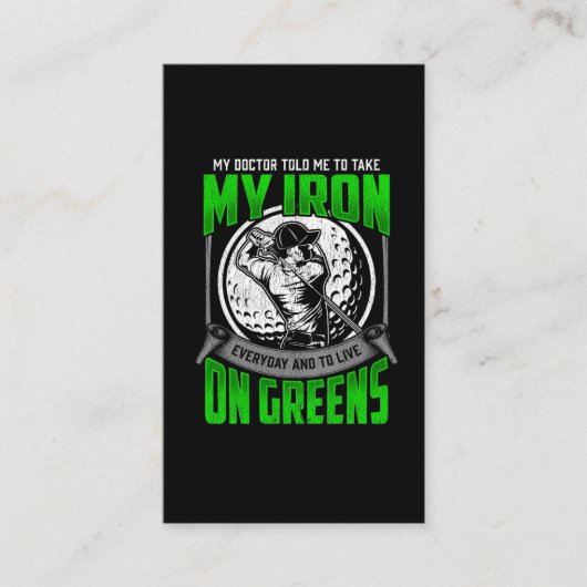 Golf Golfplatz Zitat Golfspieler Spaß Visitenkarte (Vorderseite)