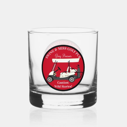 Golf Golfspiel Cart Whisky Rocks Trinkbehälter Set Whiskyglas (Vorderseite)