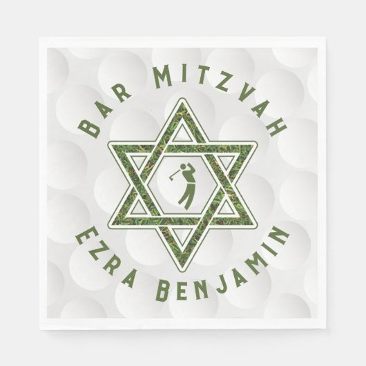 Golf Golfspiel Thema Golf Bar Mitzvah Serviette (Vorderseite)