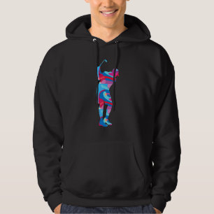 Golf Golfspieler Farbige Grafik Hoodie