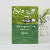 Golf Graduation Party Save the Date für Golfer Einladung (Stehend Vorderseite)
