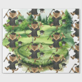 Golf Graduation themed for Cat Lover Golfer Geschenkpapier (Flach)