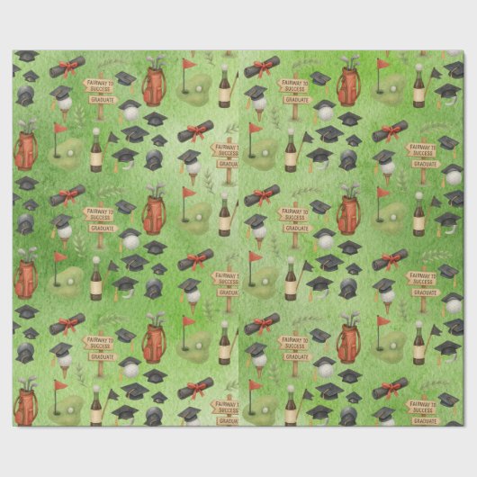 Golf Graduation themed for Cat Lover Golfer Geschenkpapier (Saum)