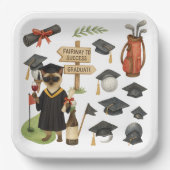 Golf Graduation themed for golfer on putting green Pappteller (Vorderseite)