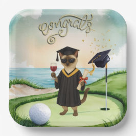 Golf Graduation themed for golfer on putting green Pappteller
