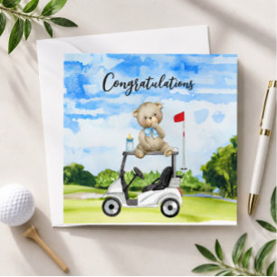 Golf-Gratulation für Baby-Golfer Es ist ein Junge  Karte