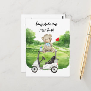 Golf Gratulation für Baby Golfer Es ist ein Junge  Postkarte