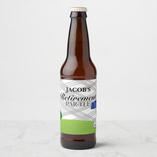 Golf, Graues Kariertes Party für die Pension Bierflaschenetikett (Vorderseite)