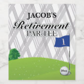 Golf, Graues Kariertes Party für die Pension Weinetikett (Einzelnes Label)