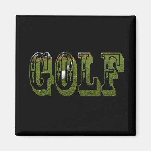 Golf Green Dimensional Word mit Balls, Magnet (Vorne)