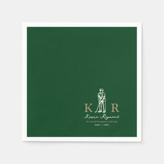 Golf Green Golfer Paper Napkin Serviette (Vorderseite)