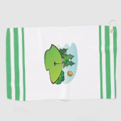 Golf Green mit Flag und Ball Golfhandtuch (Horizontal)