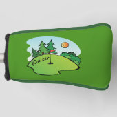 Golf Green mit Flag und Ball Headcover (Vorderseite)