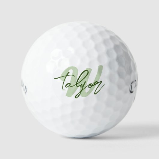 Golf Green Monogram individuelle Name und erste Golfball (Vorderseite)