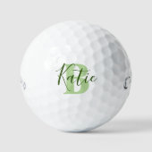 Golf Green Monogram Name Initial Golf Bälle (Vorderseite)