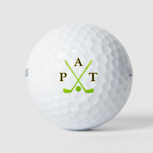 Golf Green Monogramm Dreibuchstaben-Spitzname Golfball