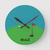 Golf Green Personalized Runde Wanduhr (Vorderseite)