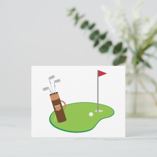 Golf Green Postkarte (Stehend Vorderseite)