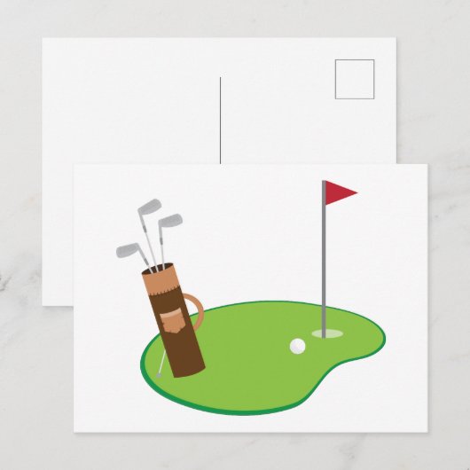 Golf Green Postkarte (Vorne/Hinten)