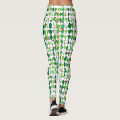 Golf Green White Raute Muster Leggings (Rückseite)