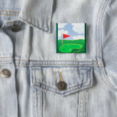 Golf Green with Red Flag and Ball Button (Beispiel)