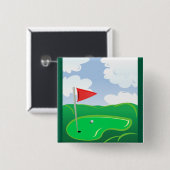 Golf Green with Red Flag and Ball Button (Vorne & Hinten)