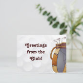 Golf Greetings Postkarte (Stehend Vorderseite)