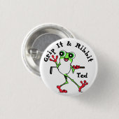 Golf Grip It and Rip It Funny Frosch Personalisier Button (Vorne & Hinten)