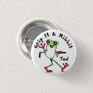 Golf Grip It and Rip It Funny Frosch Personalisier Button