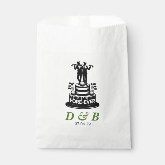 Golf Grooms Wedding Geschenktütchen (Vorderseite)