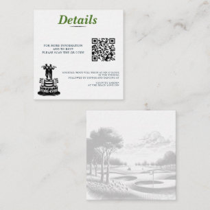 Golf Grooms Wedding QR Code Begleitkarte