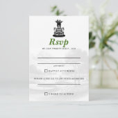 Golf Grooms Wedding RSVP Karte (Stehend Vorderseite)