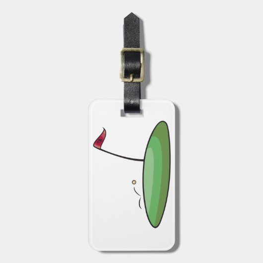 Golf-grüne Gepäckanhänger (Vorderseite vertikal)