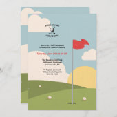 Golf Grüntöne Einladung (Vorne/Hinten)