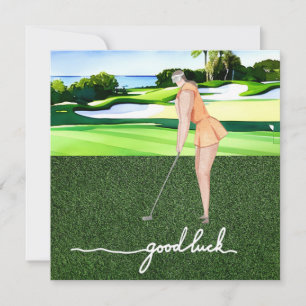 Golf Gruß Golf Ball viel Glück für Dame Golfer