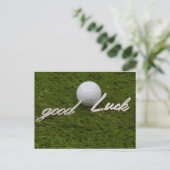 Golf Gruß Golf Ball viel Glück per Hand schreiben Postkarte (Stehend Vorderseite)